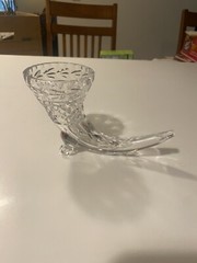Galway Irish Crystal Cornucopia Horn Of Plenty Centerpiece 6.5” X 3.5”