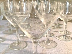 Vintage Sasaki (Japan) Wine, Champagne, Martini Glasses. Set 27. Mint Condition.
