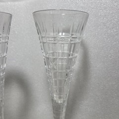 Bombay Clear Crystal Glass Champagne Flutes Set 4 Textured Grid Pattern Toasting