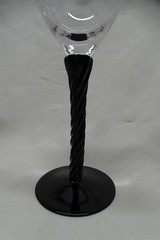 Set of 5 Wine Stems Etched Grapes Twist Black Stem 8 1/2″
