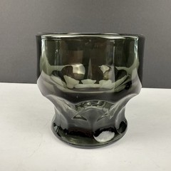 Vintage Anchor Hocking Georgian Glass Honeycomb Smoke Grey 3″ Juice Water Cup.