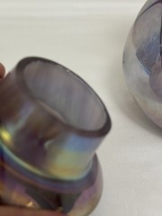 Gibson Glass Amethyst Lilac Hanging Hearts Jar With Lid