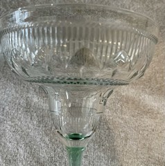 Set Of 2 Vintage Cristal d’Arques-Durand Sombrero Margarita Glasses – Green Stem