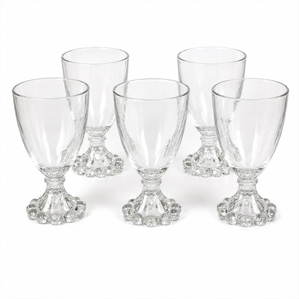 Vintage Anchor Hocking Berwick Boopie Bubble 4” Wine Glasses Goblets Set Of 5