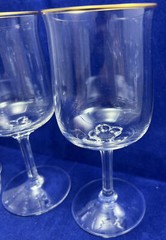 Lenox Crystal INTRIGUE (GOLD TRIM) Wine (5) & Water (4) Glasses. Lot Of 9