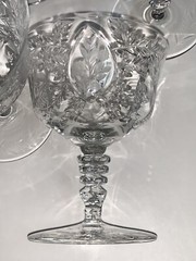 Vtg Cut Crystal Champagne Coupe Sherbet 5 Glasses Stemware Possibly Pairpoint?