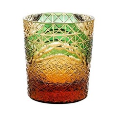 Hand Cut Crystal Wine Whiskey Glasses Japanese Style Collection Craft Green 9oz