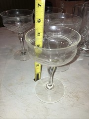 4 Vintage Etched Champagne Glasses