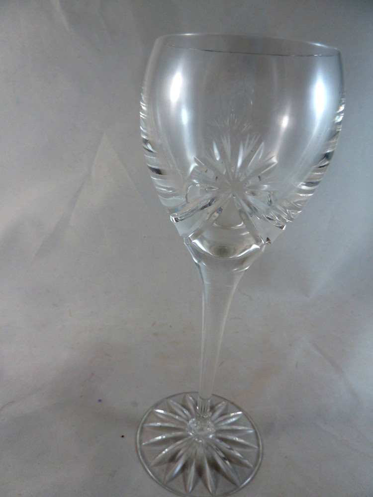 Romanian crafted Etched Crystal sherry wine glass shooting star Pattern 7″