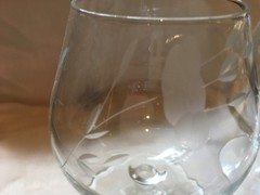 Vintage Etched Snifters Set of Two Approx 4.5″ High 3.5″ diameter Elegant !