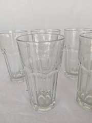 Set of 6 Libbey Duratuff Paneled Heavy Glass Tumbler Made in USA 5 7/8″ tall
