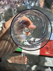 Set of 6 CRISTALLERIA FUMO Hand Made IN ITALY etched Wine Glasses