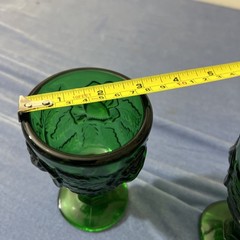 Lot 2 Vintage Madonna Inn Goblets Wild Rose – Green – Fenton – LG Wright