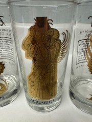 MCM Vintage Zodiac Glasses W/22K Gold, Set Of 6