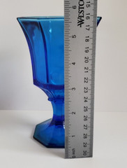 Independence Glass Octagonal Cobalt Blue Water Goblet 5.75″ Tall 8oz