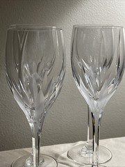 Four Mikasa Flame D’Amore Crystal 9”Tall Water Goblets – Wine Glasses