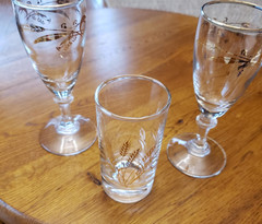 Vintage Homer Laughlin Lifetime Prairie Gold Wheat MCM Set of 3 Glasses 1950s