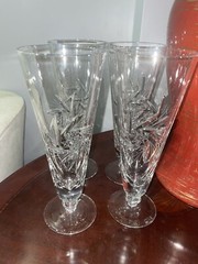 SET (4) CSOPAK by AJKA CRYSTAL HIGH-FORMAT 8 3/4″ PILSNER BEER GLASSES VINTAGE