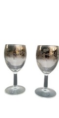 Dorothy Thorpe or Queen’s Lustreware France Silver Wine Glasses Set of Four
