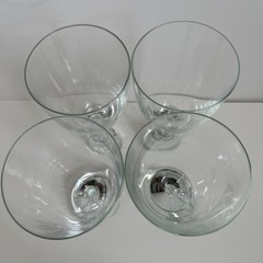4 Holmegaard Princess Goblet Wine Clear Crystal Glass Bubble Stem 8”