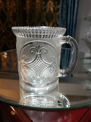 Mug Cup Souvenir Political Glass President Wm McKinley Protection & Prosperity
