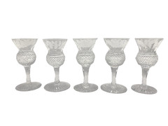 EDINBURGH CRYSTAL THISTLE CORDIAL GLASSES SET 5 w 2 SET AVAIL VTG ACID ETCH MARK