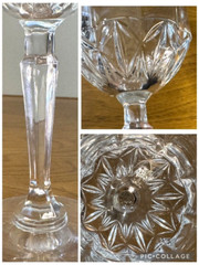 (6) 8 Ounce DePLOMB~DePLOMO USA 24% Lead Cut Crystal 8″ Pedestal GOBLETS – NEW