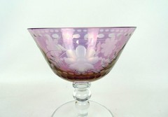 Home Essentials Crystal Cut Luster Amethyst 8oz 4 5/8″ Sherbet 2007-