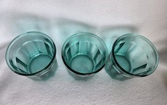 Teal Luminarc Arcoroc Working Glasses 10-Panel Set of 3 Vintage France