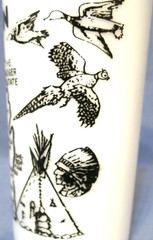 Vintage Hazel Atlas Wisconsin Souvenir Milk Glass Tumbler Retro Graphics 5″ T