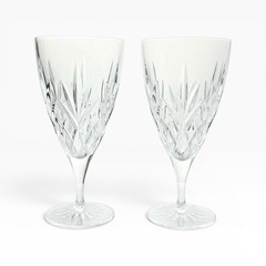 Princess House “Royal Highlights” Pair of Crystal Iced Tea Glasses 7 3/4” 15oz