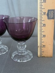 Fostoria American Lady Amythest Cocktail Liquor 3 5/8″ Tall Glasses