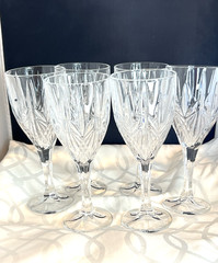 Galway Abbey Crystal Wine Goblet Glasses Set Of 6