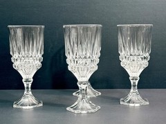 Fostoria Heritage Clear Crystal Set 4 (7-1/8) Footed Ice Tea Glasses 14oz EC