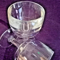 HEAVY Thick Clear Beer/Wine Goblets for Chilling Frost Circa 1950’s Set/2