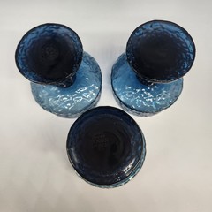 Set of 6 Vtg LENOX Impromptu Smoky Blue Crystal Glasses Sherbet Shrimp Cocktail
