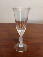 Lot 3 Igor Carl Faberge KISSING DOVES Frosted Elegant Crystal Stems WINE GOBLETS