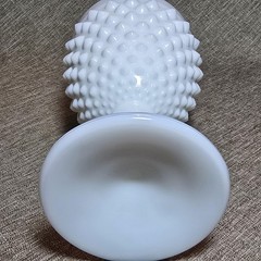 Milk Glass Hobnail Pedestal Goblet Vase White Textured Compote Cup Home Decor