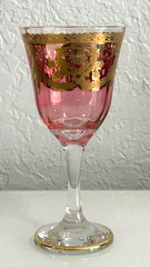 Arte Italica Amethyst Crystal Wine Goblet with 24K Gold Rim. Handmade Italy.