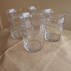 SENECA LAUREL WREATH STEM 8000 Cut 121 OPTIC 9 0z Flat Tumbler Set 4