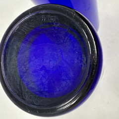 VTG Lot of 2 Reims France Cobalt Blue Tall Tumbler Drinking Water Glasses 5.5″