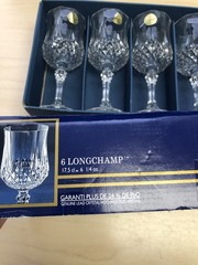 6 Count Of Cristal d’ Arques Lead Crystal Longchamp 17,5 cl Goblet Wine Glasses