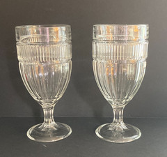 Set of 2 Anchor Hocking ANNAPOLIS 7″ Footed Water Goblets Glasses – VINTAGE