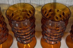 Indiana Glass Colony Whitehall Amber Punchbowl Glasses Set of 4 – 5.25 Inches