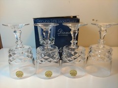 Wine Glasses Set of 4 Diamond by J. G. Durand 5 3/4Oz Arc France NOV18