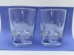 Bailey’s Irish Cream Bubble Base Frosted Etched Swirl Lowball Rocks Glasses