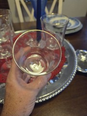 vintage stemmed wine or water goblet
