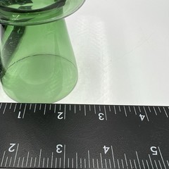 Set of 3 Vintage Mid-Century Modern Green Stemmed Glasses – Hand Blown Art Glass