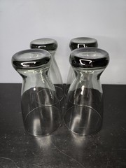 Vintage Libbey Smoked Gray Pilsner Glasses w Round Weighted Base Set of 4
