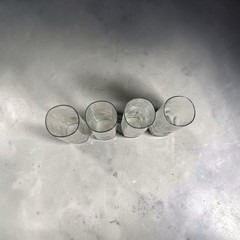 Vtg Libbey Crisa Clear Dimple Pinch Grip Glass Tumblers Set 4 18oz Drinkware